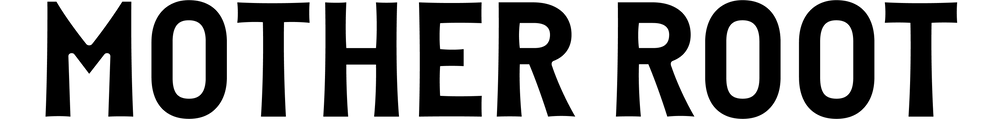 Black text on a white background reads MOTHER ROOT in bold, uppercase sans-serif letters, evoking natural roots.