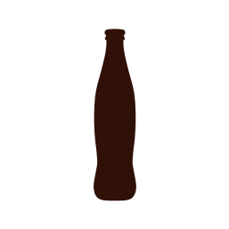 Silhouette of a classic glass soda bottle on a minimalist light background.